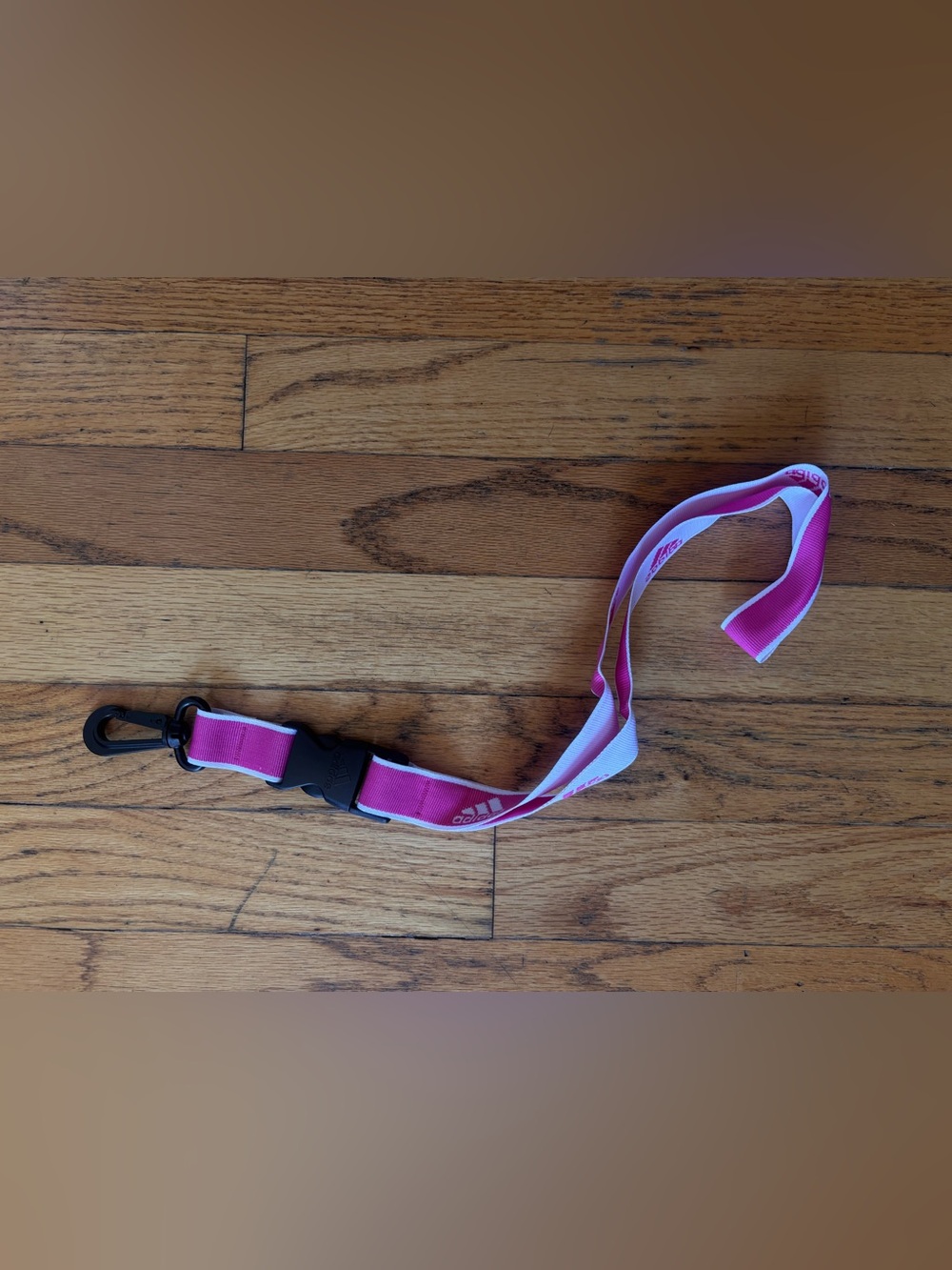 Pink adidas Lanyard with Safety Clip